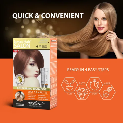 Miniatura 6 de Lover's Hair Salon Champú colorante - #4 Mahogany Brown Caoba marrón