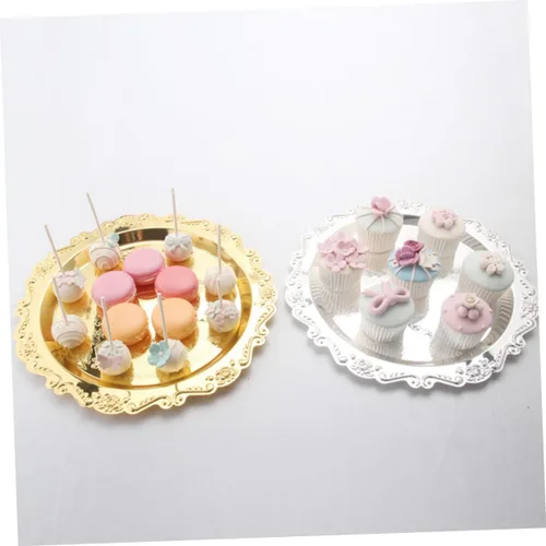 Miniatura 9 de Mini molde para magdalenas, plato antiguo, 6 piezas para pastelería, fruta, boda, bandeja de metal plateado, fiesta, diámetro, decoración de KTV
