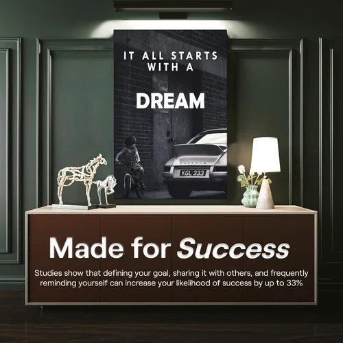 Miniatura 9 de Arte de pared motivacional para la oficina, lienzo de arte de súper auto, decoración automotriz inspiradora para los amantes de Porsche Sportscar