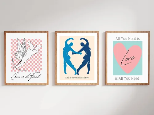Miniatura 5 de Arte estético de pared de Matisse en tonos pastel, póster danés rosa y azul, decoración de pared inspiradora para mujeres, adolescentes y niñas