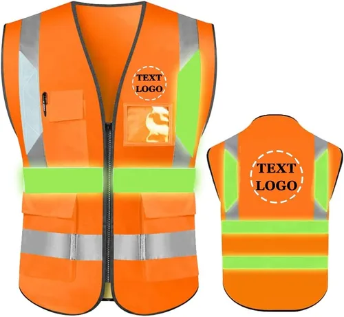 Miniatura 37 de Chaleco de Seguridad de Alta Visibilidad con Alta Reflectividad, Ropa de Trabajo de Seguridad Personalizada con Logotipo, Tiras Reflectantes