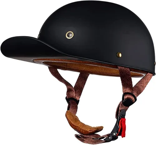 Miniatura 12 de Baseball Motorcycle Helmet DOT Approved Half Helmet German Style Skull Cap Helmet Motorbike Cruiser Scooter Cool Helmet for Men and Women Baseball