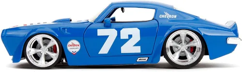 Miniatura 3 de Jada Big Time Muscle Chevron 1:24 1972 Pontiac Firebird - Coche fundido a presión, juguetes para niños y adultos (azul)