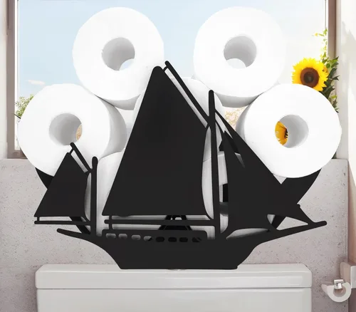 Miniatura 17 de Teaeeno Soporte de papel higiénico de vaca negra, soportes de papel de almacenamiento de FunnyAnimals para baño, decoración de animales de metal