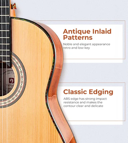 Miniatura 5 de Guitarra Clásica 36" 3/4 Estilo Español Guitarra Clásica, Guitarra de Cuerdas de Nylon de 36 Pulgadas Ideal para Principiantes Adolescentes Adultos