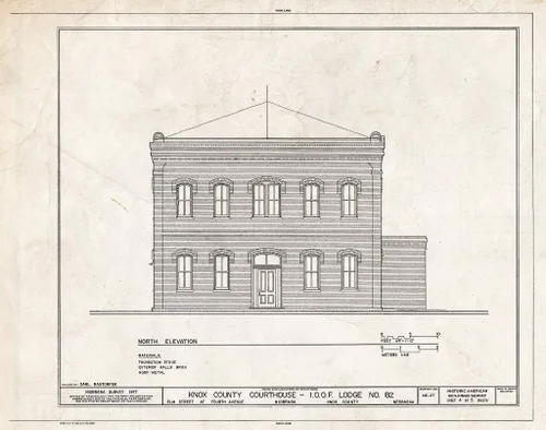 Historic Pictoric : Blueprint HABS NEB,54-NIOB,5- (Hoja 4 de 5) - Palacio de justicia del condado de Knox, esquina suroeste de la cuarta avenida y