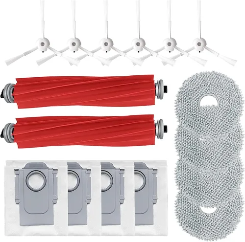 Juego de accesorios de repuesto para Roborock Q Revo Robot Aspirador Partes de repuesto, cepillo principal, cepillo lateral, bolsas para polvo, paño