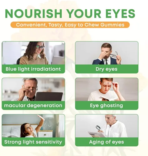 Miniatura 5 de Gomitas de luteína de 25 mg, suplementos de luteína y zeaxantina sin azúcar, suplemento de salud ocular para adultos, vitaminas oculares luteína