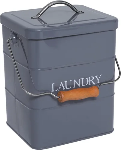 Miniatura 7 de Contenedor de polvo para ropa sucia, lata de almacenamiento de polvo de lavado con cuchara, tapa hermética y asas, caja de almacenamiento de Negro