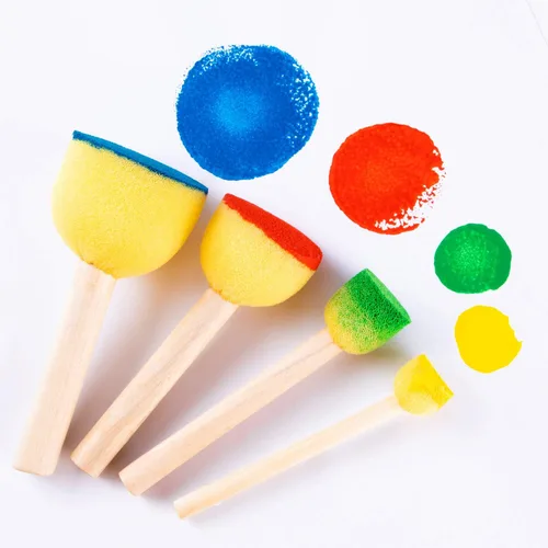 Miniatura 5 de 24 esponjas de pintura para niños, pinceles de esponja redondos de varios tamaños para pintar, pinceles de espuma para pintar, herramientas