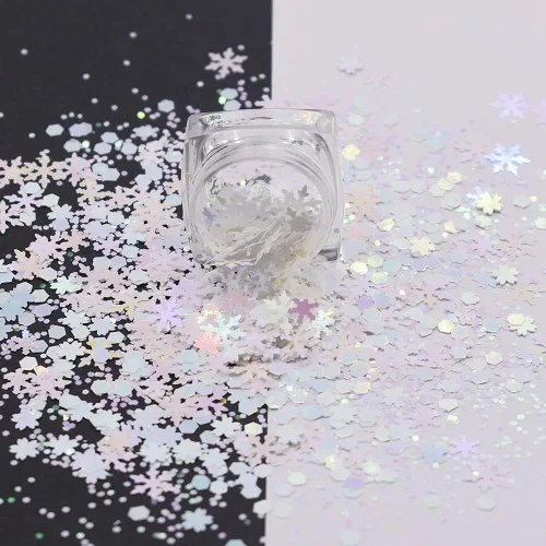 Miniatura 18 de Caja y juego de 12 colores – Árbol de copo de nieve de Navidad Serie de mezclas gruesas con purpurina – Festival Rave Beauty Maquillaje de cara