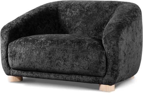 Miniatura 14 de Furniture of America Amara Modern - Juego de sofá tapizado de felpilla de 3 piezas con reposabrazos inclinados, sillón de madera, sofá biplaza