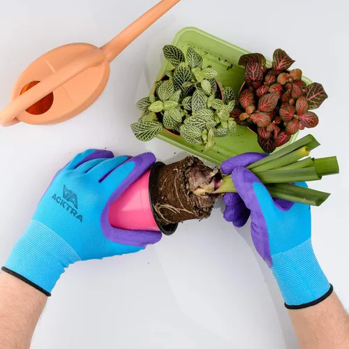 Miniatura 2 de ACKTRA - Guantes de trabajo de nailon recubiertos de poliuretano premium, 12 pares, puño tejido, para jardinería y uso general, para hombres