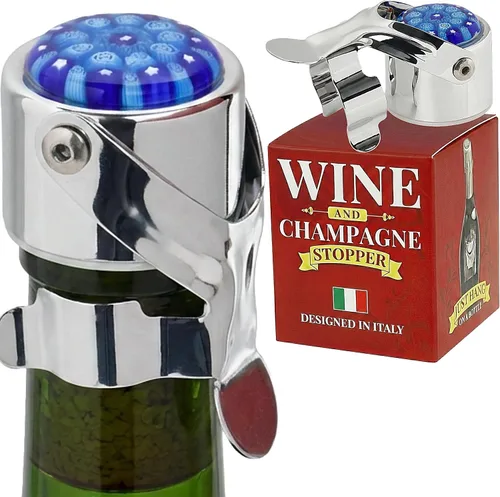Tapón de vino y tapón de champán todo en uno – sello patentado, conserva las burbujas y el sabor de los vinos Prosecco, blancos y tintos. 1 tapón de