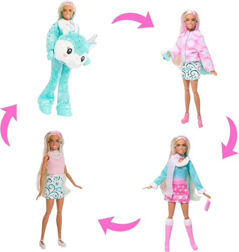 Miniatura 4 de Barbie Cutie Reveal - Calendario de Adviento y muñeca, cabello azul y rosa, 25 sorpresas incluyen ropa, accesorios y mascotas que cambian
