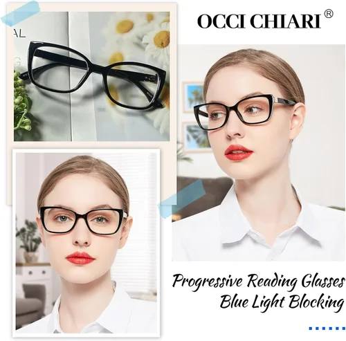 Miniatura 2 de OCCI CHIARI Gafas de lectura bifocales progresivas para mujer, transición, multifocales, bloqueador azul