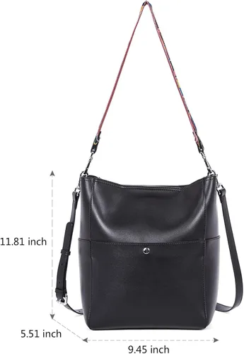 Miniatura 3 de Telena Bolsos cruzados para mujer, de cuero vegano, bolso cruzado para el hombro, bolsa de cubo Hobo