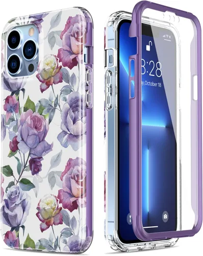Miniatura 43 de Esdot Funda protectora para iPhone 13 Mini con protector de pantalla integrado, protección de grado militar con diseños de moda para mujeres