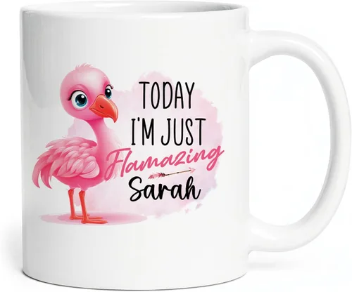 Miniatura 16 de Taza de flamenco personalizada 2023, Flock Of Flamingo Mug para cumpleaños de los amantes del flamenco, taza de café personalizada de flamenco