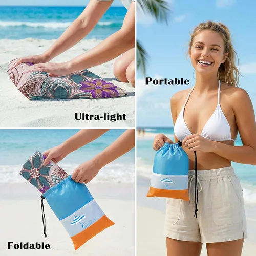 Miniatura 95 de Famstar Beach Blanket Oversized Extra Large 78"X81"/10'X9',Waterproof Sandproof Beach Blanket 2-8 Adults Lightweight Durable for Travel Camping