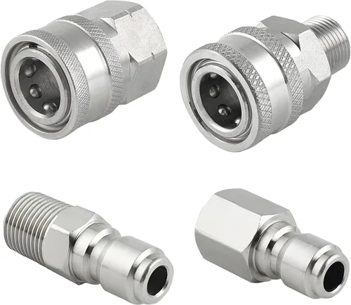Raincovo Lavadora a Presión de Conexión Rápida de 3/8 Pulgadas, Accesorios para Lavadora a Presión, Juego de Adaptadores de Acero Inoxidable, Rosca