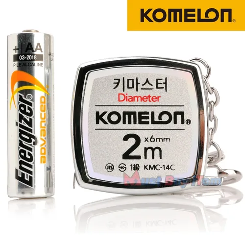 Miniatura 5 de Komelon KMC-14C Keymaster - Cinta métrica métrica de 6.6 ft de diámetro, llavero de bolsillo, mini llavero con revestimiento de cromo, herramienta