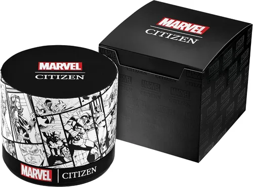 Miniatura 6 de Citizen Eco-Drive Marvel - Reloj de cuarzo para hombre acero inoxidable con correa de silicona Vengadores negro modelo AW1155-03W Negro - Vengadores