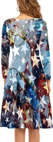 Miniatura 3 de Viewamoon Vestidos midi para mujer, vestido de manga larga para otoño, talla S-4XL