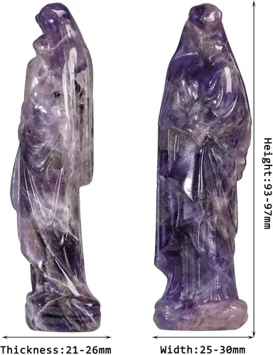 Miniatura 4 de Rockcloud Figura de cristal curativo Amatista Virgen María sosteniendo bebé figura religiosa escultura Nuestra Señora Reiki bendito regalos