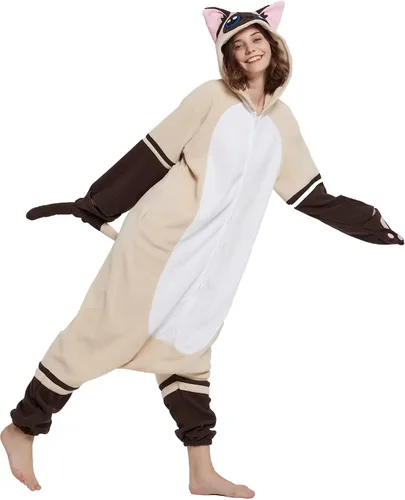Miniatura 6 de DarkCom Kids Animal Onesie,Women and Mens Cosplay Siamese Cat Onesie Halloween Costume Christmas Pajamas Sleepwear