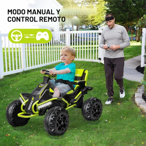 Miniatura 6 de ANPABO Juguetes de Montar 24V 4x4 para Niños Grandes de 3-12 Años Verde - Motores 4x200W, 5MPH, Asiento Ancho Ajustable, Control Remoto Parental
