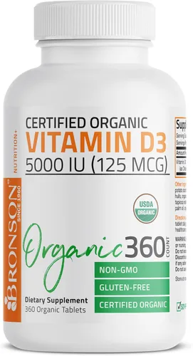 Miniatura 4 de Orgánico Vitamina D3 5000 IU, USDA Certificado, sin OMGs, Fabricado en Estados Unidos por Bronson laboratorios, 1