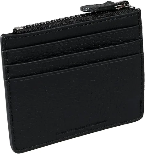 Miniatura 2 de Grande -3603 Estuches para tarjetas, Negro -, Cartera de mujer de cuero con cremallera minimalista