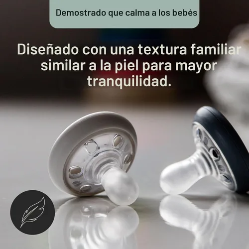 Miniatura 5 de Tommee Tippee - Chupete tipo pecho, 0-6 meses, diseño simétrico, bolsa tipo pecho natural, chupones libres de BPA, rosa/verde/crema, paquete de 4