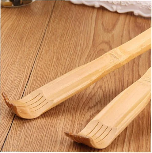 Miniatura 6 de Rascador de espalda de bambú para cuerpo de madera, masajeador manual de mango largo para cuello y hombro trasero