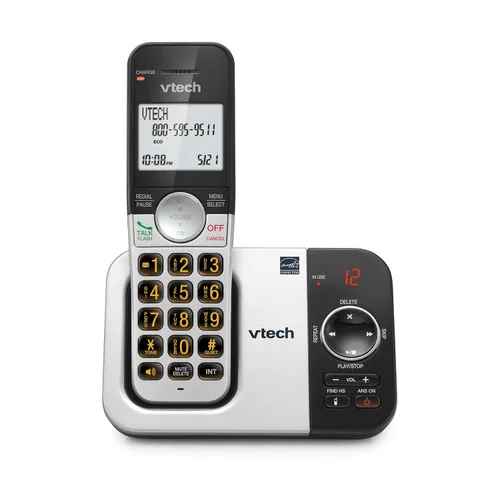 Miniatura 24 de VTech Teléfono inalámbrico de 3 auriculares con contestador, con pantalla grande y grandes botones de identificación de llamadas, altavoz