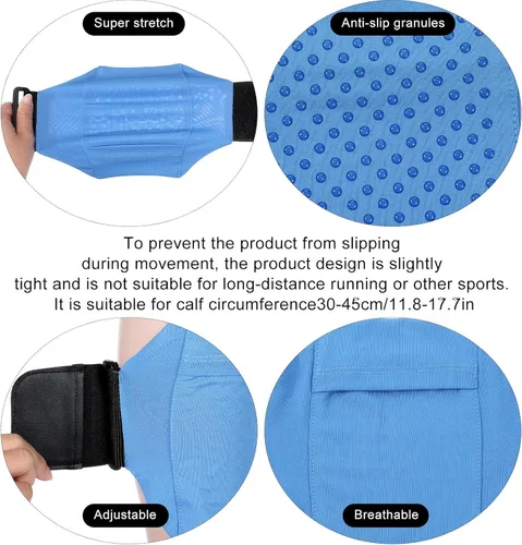 Miniatura 3 de Soporte para teléfono de pierna, correas para las piernas para teléfono celular, cartera para muslo, cartera para pantorrilla, bolsa de brazo Azul