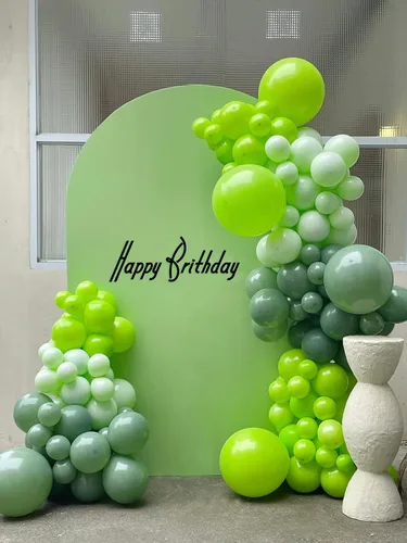 Miniatura 3 de FOTIOMRG Globos de color verde lima de 12 pulgadas, paquete de 50 globos de látex verde claro neón, calidad de helio para cumpleaños, baby shower