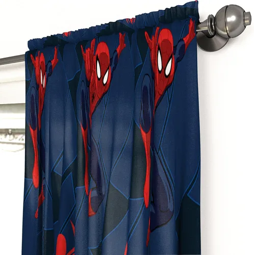 Miniatura 4 de Jay Franco Marvel Spiderman Classic Saving The Day - Juego de 4 cortinas decorativas de 63 pulgadas (2 paneles, 2 alzapaños)