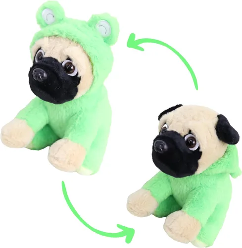 Miniatura 7 de Lindo animal de peluche de carlino para cosplay como cordero de oveja blanca, juguete suave para perro con disfraz de cordero de oveja, grandes
