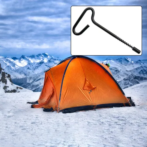 Miniatura 4 de Estacas para tienda de campaña, 4 piezas de uñas de hielo molidas para clavos roscados, accesorio fijador para tienda de campaña, herramienta