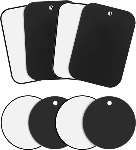 Miniatura 5 de Weewooday 24 placas de metal para teléfono, soporte magnético para automóvil, soporte magnético con soporte adhesivo para soportes magnéticos