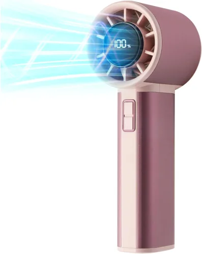 Miniatura 17 de Ventilador turbo portátil de mano, mini ventilador personal ajustable, funciona con batería recargable USB-C, pantalla digital, ultra silencioso