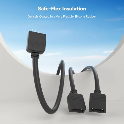 Miniatura 5 de PAUTIX Paquete de 2 cables divisor de CC 1 hembra a 2 vías de 4 pines para tira LED RGB, adaptador de corriente CC y conector en Y CCT/4 pines RGB