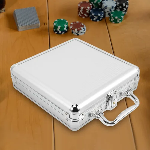 Miniatura 5 de Yardwe Club Poker Chip Holder Poker Chip Case Vacío Aluminio 300 Poker Chip Carrier Gran Capacidad Tarjetas de Poker Titular de Almacenamiento Caso