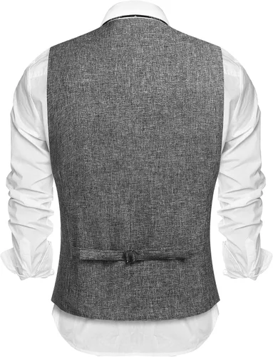Miniatura 2 de COOFANDY Chalecos casuales de negocios para hombre chaleco ligero y ajustado