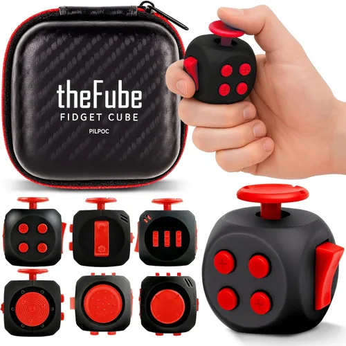 Miniatura 9 de PILPOC - Cubo para la ansiedad theFube, Dodecágono con 12 lados – Cubo para la ansiedad de alta calidad con funda de transporte exclusiva, duradero
