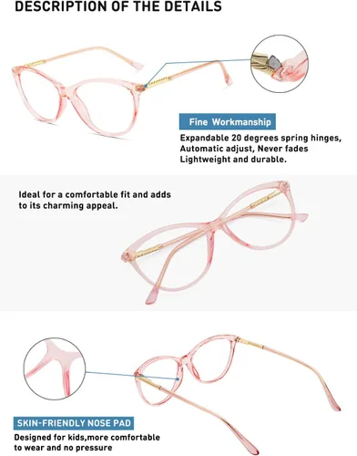 Miniatura 6 de MEETSUN - Lentes para reducir la fatiga ocular, lentes con bloqueo de luz azul para mujeres, lentes para computadora, juegos y lectura, montura