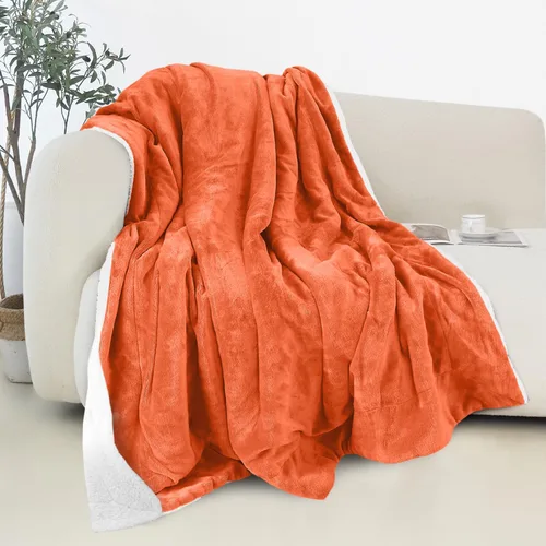 Miniatura 13 de Elegant Comfort - Manta reversible y ultra suave de franela con forro polar - Manta de sherpa navideña de invierno - Ligera, suave y acogedora