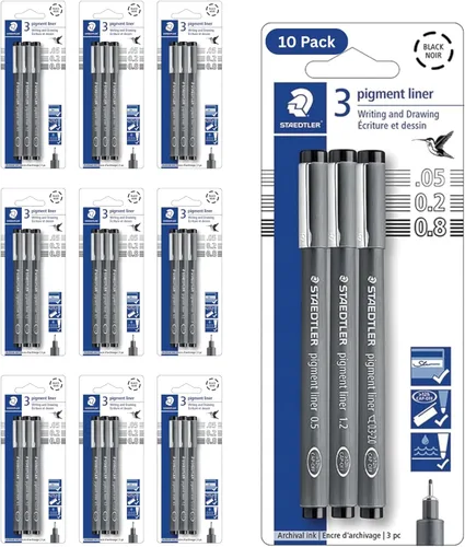 Miniatura 17 de Staedtler Delineador de Pigmentos, Pluma Delineadora para Dibujo, Bocetos, Diario, 0.05mm (0.002 in), Negro, Caja de 5 Plumas, 308 0059M